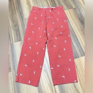 J. Crew Embroidered Sailfish Salmon Chino Pants Men's Size 34x28 (READ DESC)